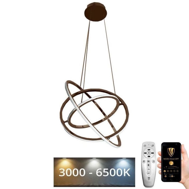 LED Stmívatelný lustr na lanku LED/105W/230V 3000-6500K pr. 60 cm + dálkové ovládání