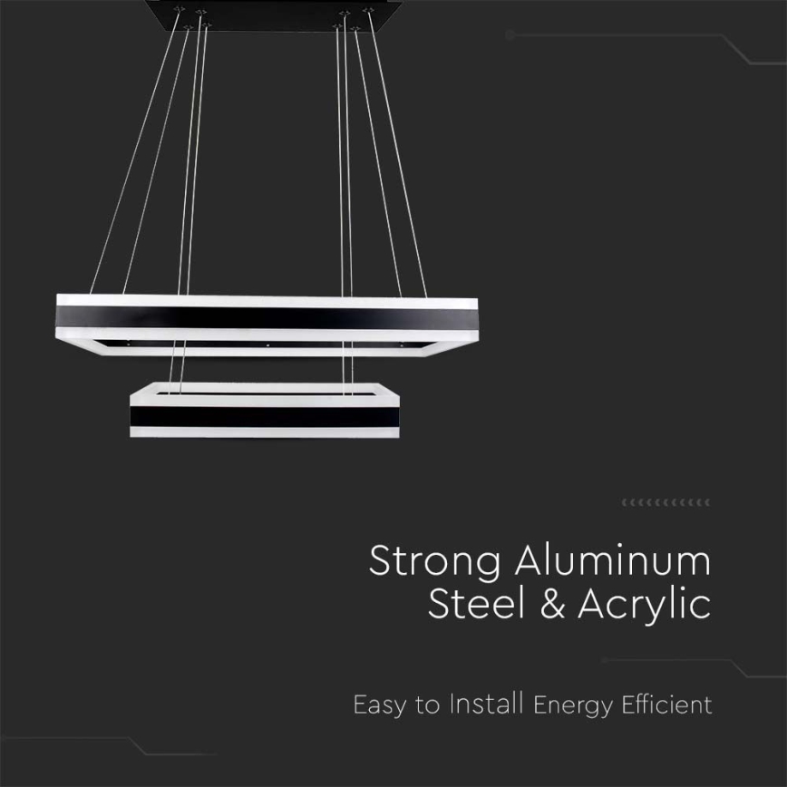 LED Stmívatelný lustr na lanku LED/113W/230V 3000K černá
