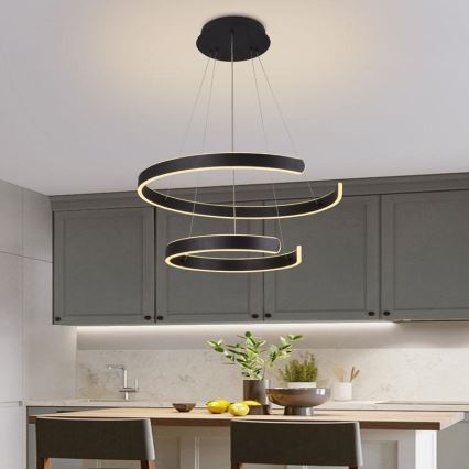 LED Stmívatelný lustr na lanku LED/120W/230V 3000-6500K pr. 60 cm + dálkové ovládání