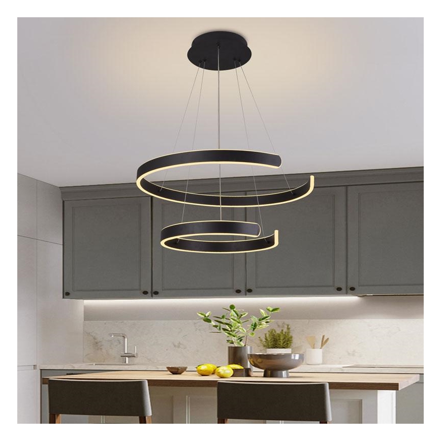 LED Stmívatelný lustr na lanku LED/120W/230V 3000-6500K pr. 60 cm + dálkové ovládání
