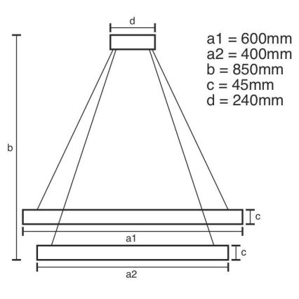 LED Stmívatelný lustr na lanku LED/120W/230V 3000-6500K pr. 60 cm + dálkové ovládání