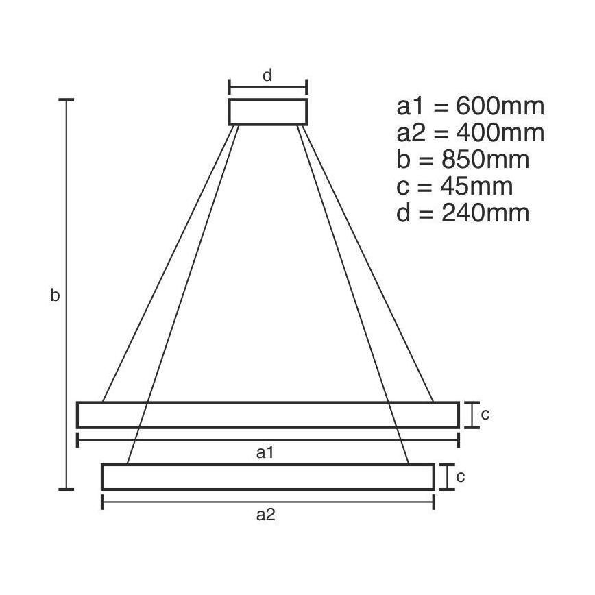 LED Stmívatelný lustr na lanku LED/120W/230V 3000-6500K pr. 60 cm + dálkové ovládání