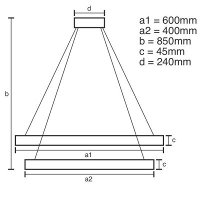 LED Stmívatelný lustr na lanku LED/120W/230V 3000-6500K + dálkové ovládání