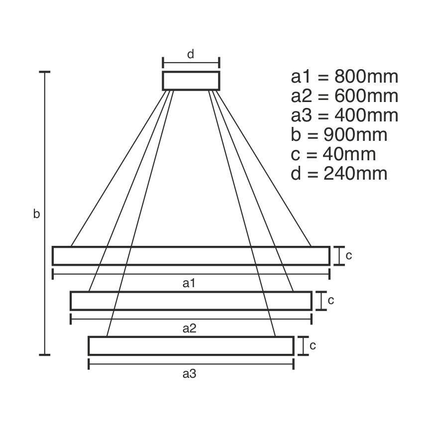 LED Stmívatelný lustr na lanku LED/125W/230V 3000-6500K pr. 80 cm + dálkové ovládání