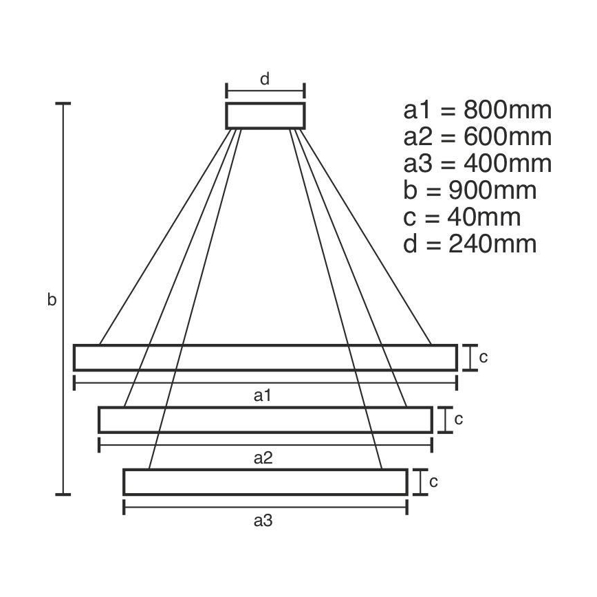 LED Stmívatelný lustr na lanku LED/125W/230V 3000-6500K pr. 80 cm + dálkové ovládání