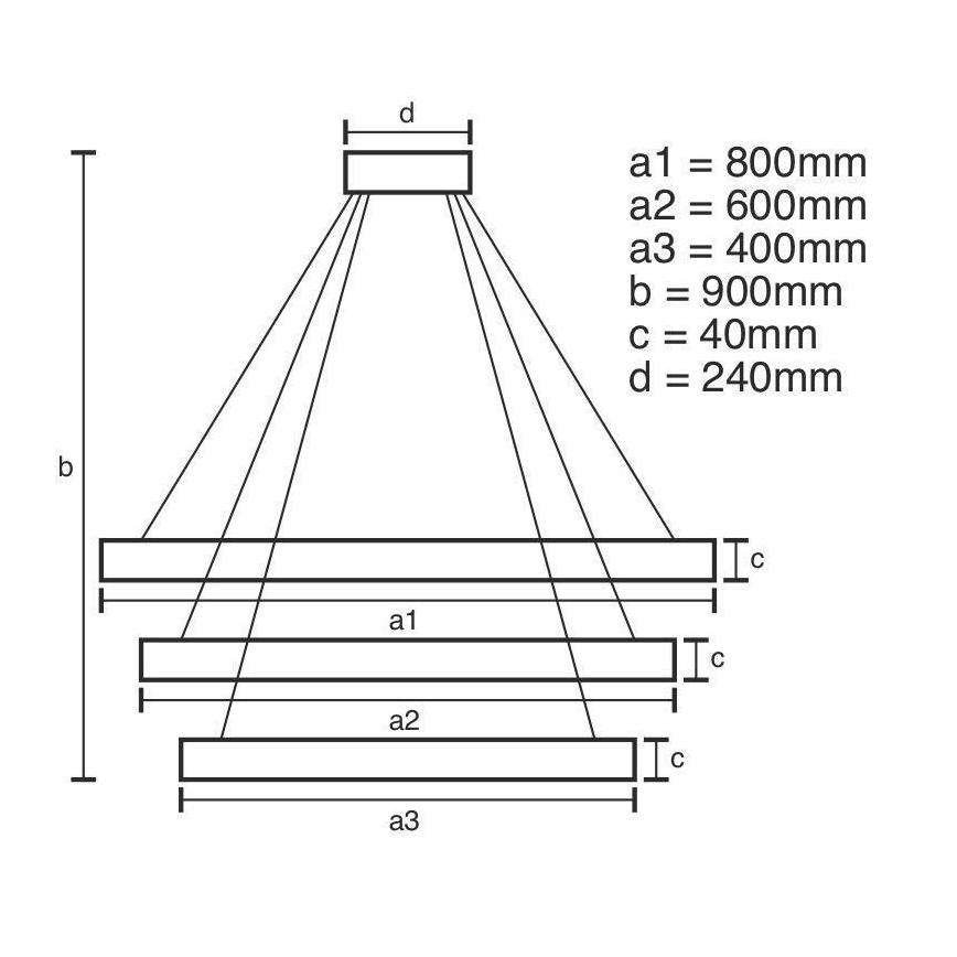 LED Stmívatelný lustr na lanku LED/125W/230V 3000-6500K pr. 80 cm + dálkové ovládání