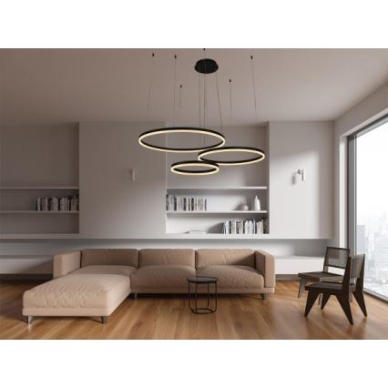 LED Stmívatelný lustr na lanku LED/125W/230V 3000-6500K + dálkové ovládání