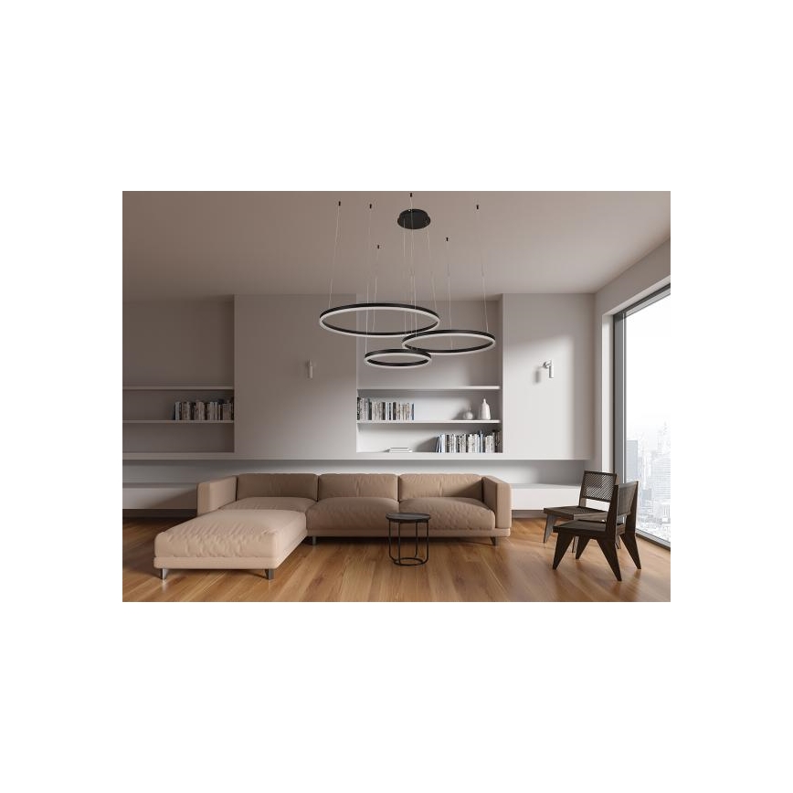 LED Stmívatelný lustr na lanku LED/125W/230V 3000-6500K + dálkové ovládání
