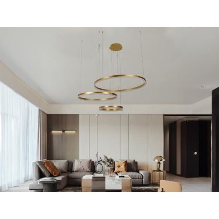 LED Stmívatelný lustr na lanku LED/125W/230V 3000-6500K + dálkové ovládání