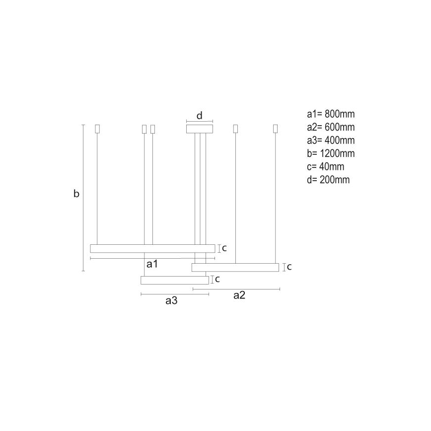 LED Stmívatelný lustr na lanku LED/125W/230V 3000-6500K + dálkové ovládání