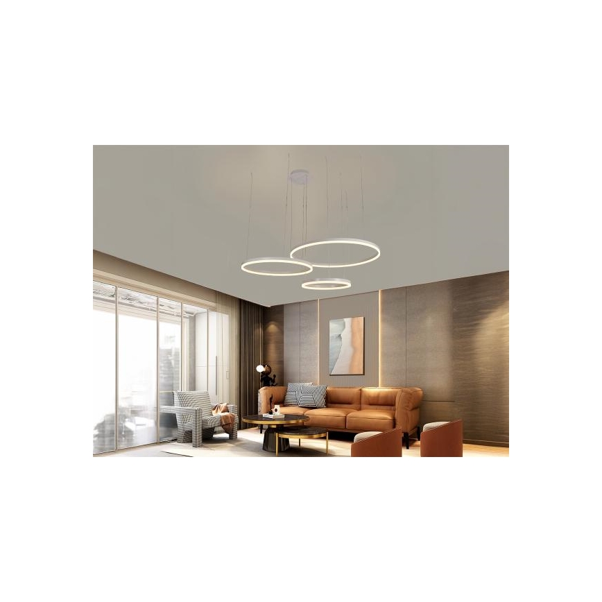 LED Stmívatelný lustr na lanku LED/125W/230V 3000-6500K + dálkové ovládání