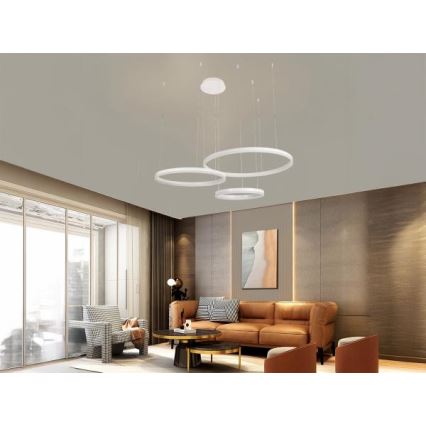 LED Stmívatelný lustr na lanku LED/125W/230V 3000-6500K + dálkové ovládání