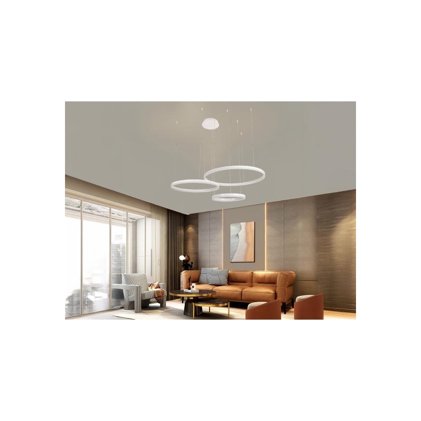 LED Stmívatelný lustr na lanku LED/125W/230V 3000-6500K + dálkové ovládání
