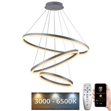 LED Stmívatelný lustr na lanku LED/125W/230V 3000-6500K pr. 80 cm + dálkové ovládání
