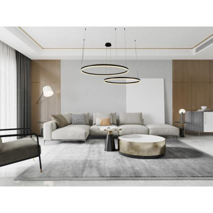 LED Stmívatelný lustr na lanku LED/128W/230V 3000-6500K + dálkové ovládání