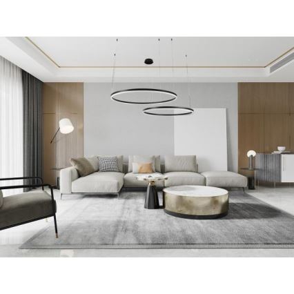 LED Stmívatelný lustr na lanku LED/128W/230V 3000-6500K + dálkové ovládání