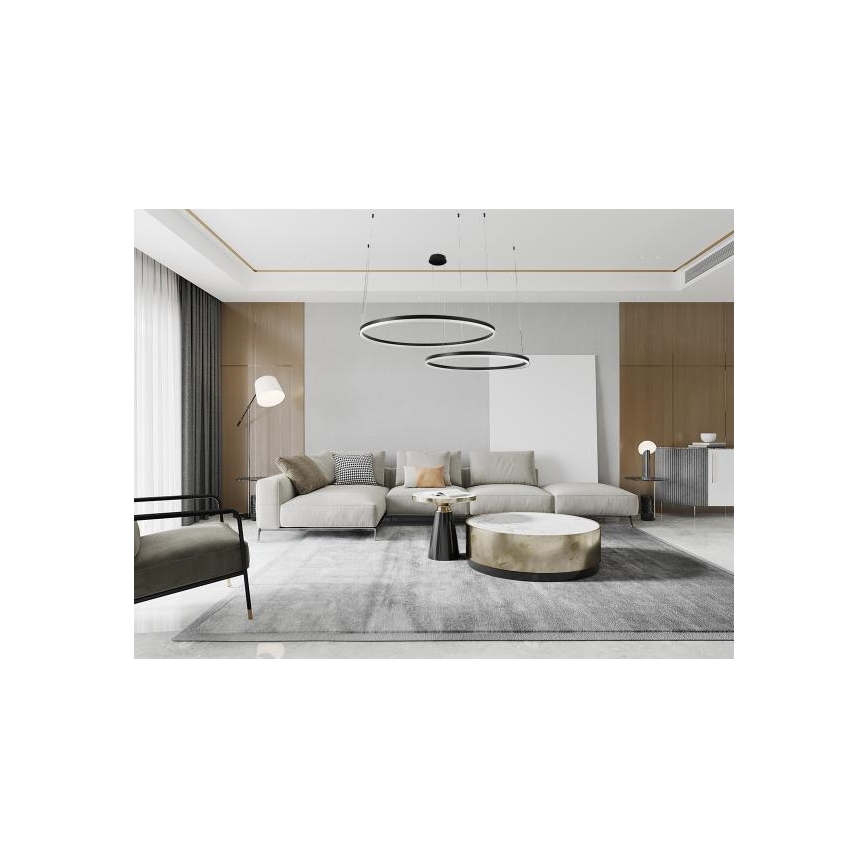 LED Stmívatelný lustr na lanku LED/128W/230V 3000-6500K + dálkové ovládání