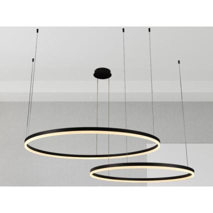 LED Stmívatelný lustr na lanku LED/128W/230V 3000-6500K + dálkové ovládání