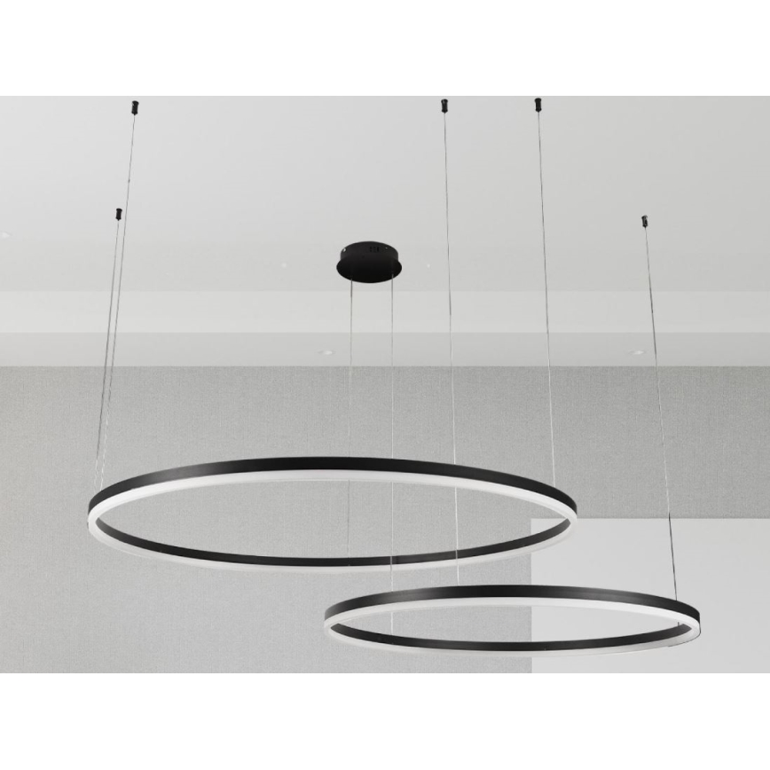 LED Stmívatelný lustr na lanku LED/128W/230V 3000-6500K + dálkové ovládání