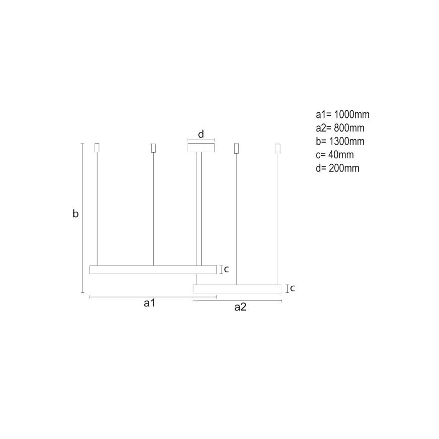 LED Stmívatelný lustr na lanku LED/128W/230V 3000-6500K + dálkové ovládání