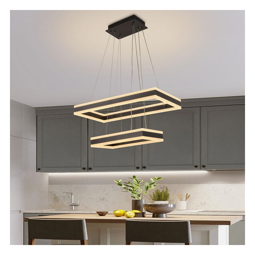 LED Stmívatelný lustr na lanku LED/130W/230V 3000-6500K + dálkové ovládání