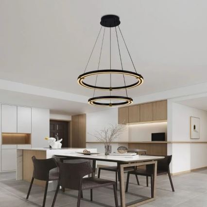 LED Stmívatelný lustr na lanku LED/130W/230V 3000-6500K pr. 60 cm + dálkové ovládání