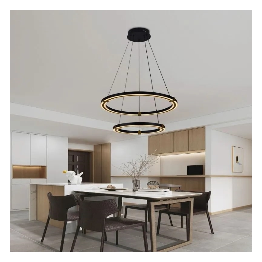 LED Stmívatelný lustr na lanku LED/130W/230V 3000-6500K pr. 60 cm + dálkové ovládání