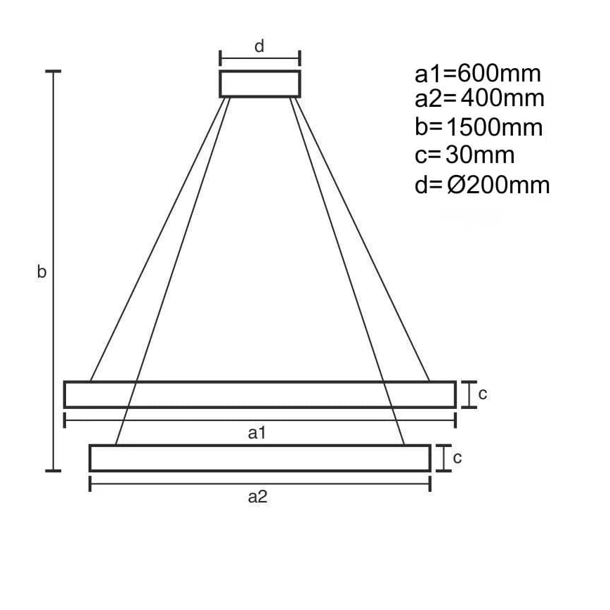 LED Stmívatelný lustr na lanku LED/130W/230V 3000-6500K pr. 60 cm + dálkové ovládání