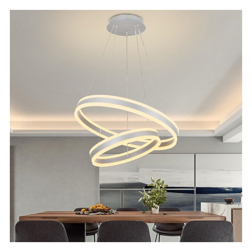 LED Stmívatelný lustr na lanku LED/135W/230V 3000-6500K + dálkové ovládání