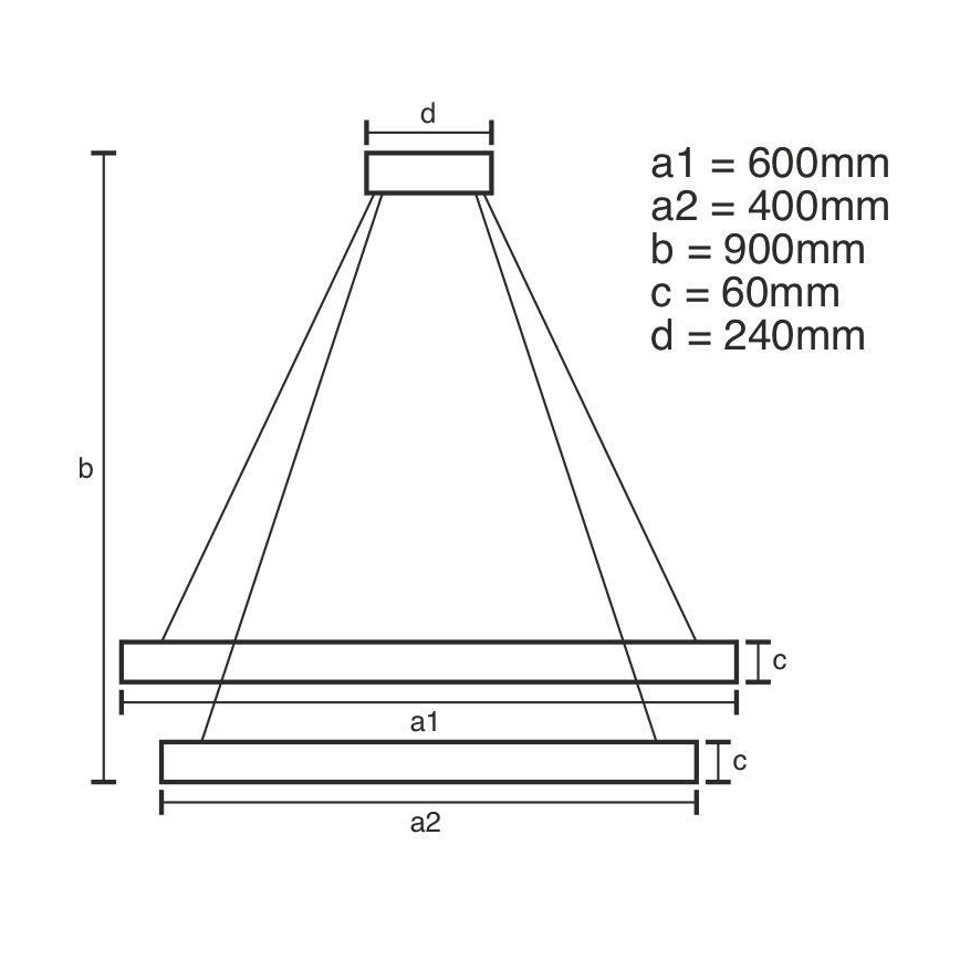 LED Stmívatelný lustr na lanku LED/135W/230V 3000-6500K + dálkové ovládání