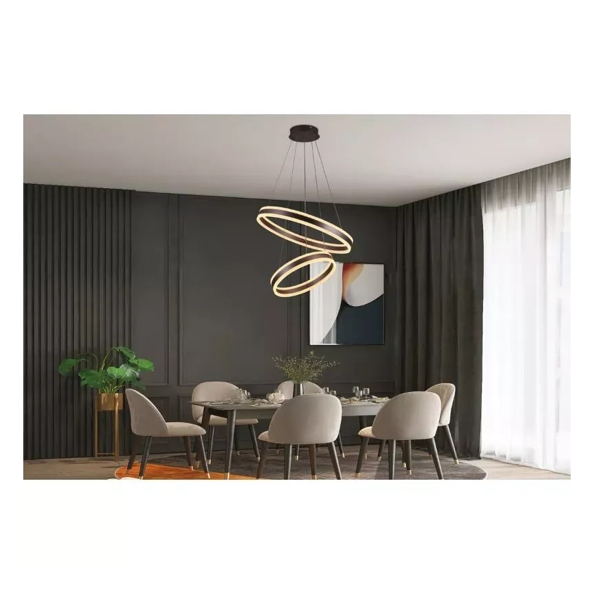 LED Stmívatelný lustr na lanku LED/135W/230V 3000-6500K + dálkové ovládání