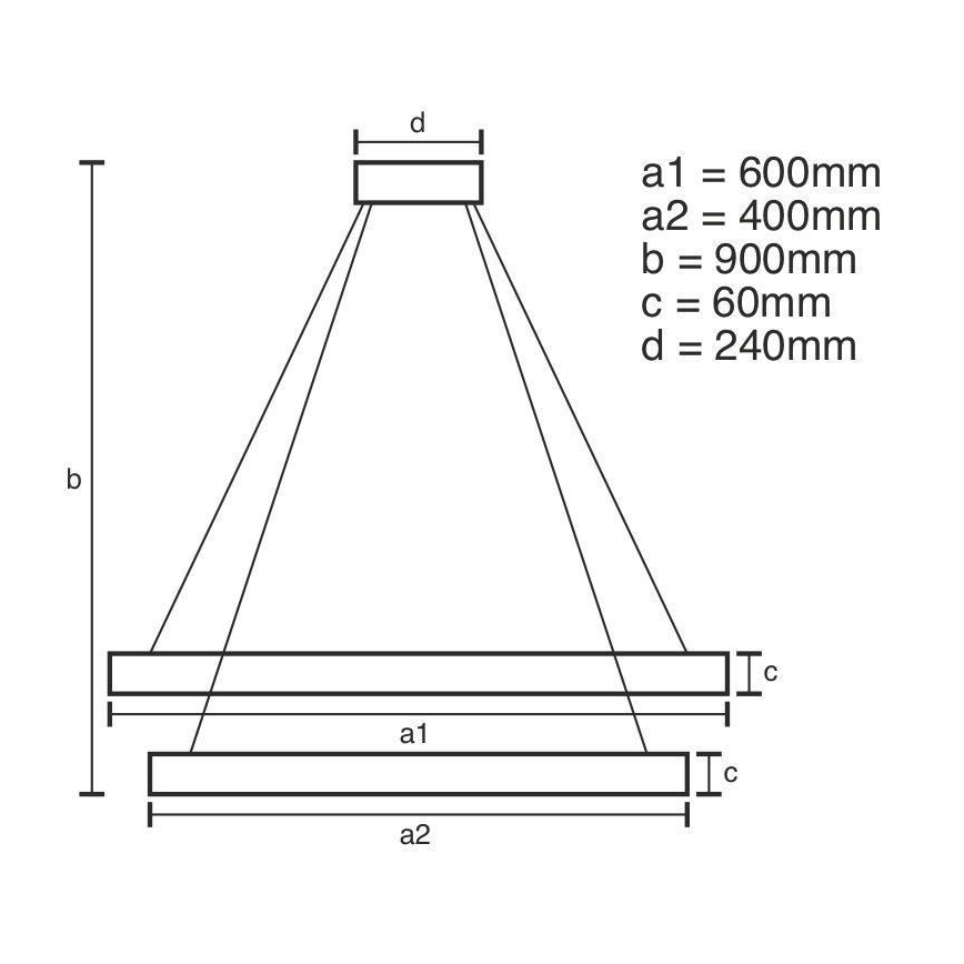 LED Stmívatelný lustr na lanku LED/135W/230V 3000-6500K + dálkové ovládání
