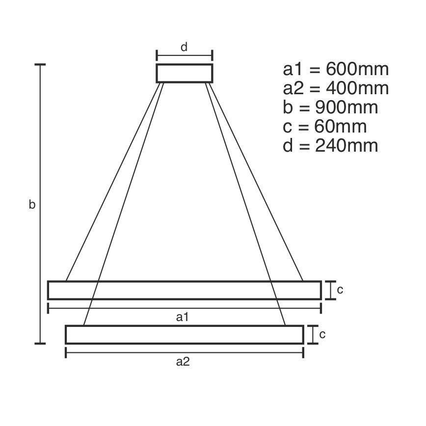 LED Stmívatelný lustr na lanku LED/135W/230V 3000-6500K + dálkové ovládání