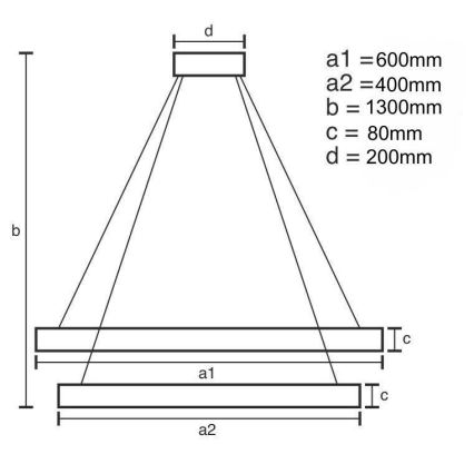 LED Stmívatelný lustr na lanku LED/140W/230V 3000-6500K pr. 60 cm + dálkové ovládání