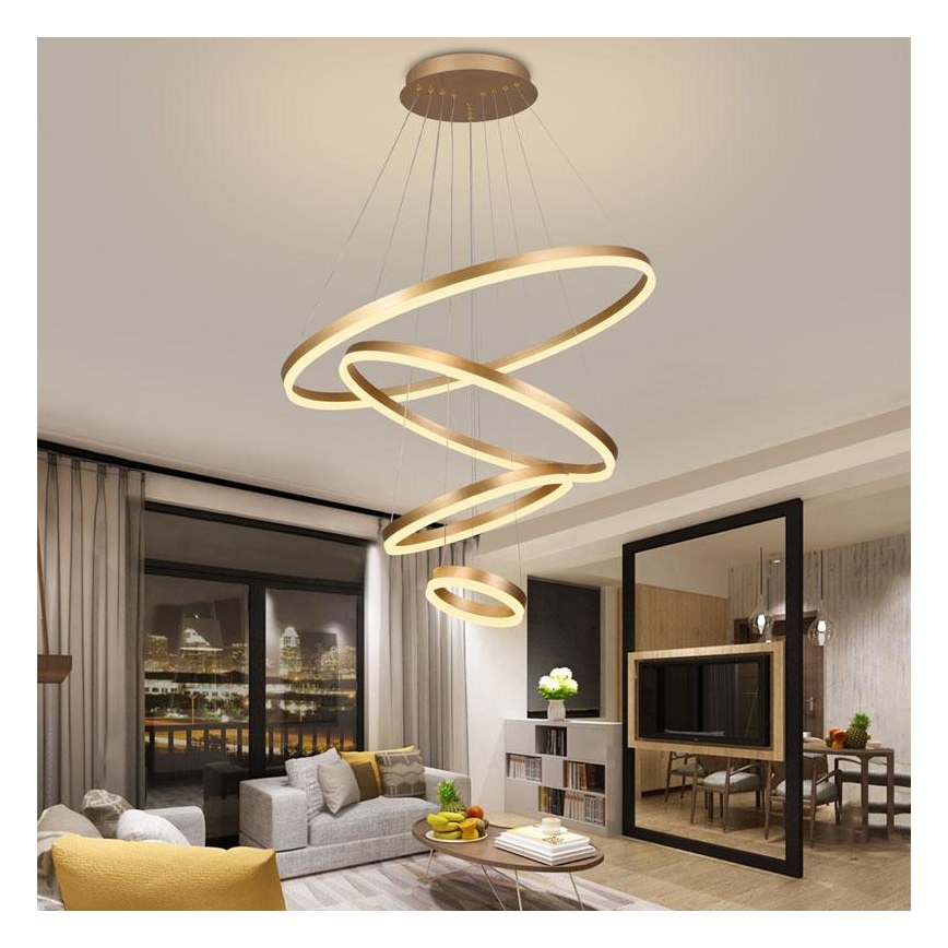 LED Stmívatelný lustr na lanku LED/165W/230V 3000-6500K + dálkové ovládání