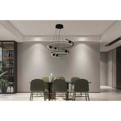 LED Stmívatelný lustr na lanku LED/170W/230V 3000-6500K + dálkové ovládání