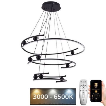 LED Stmívatelný lustr na lanku LED/170W/230V 3000-6500K pr. 80 cm + dálkové ovládání