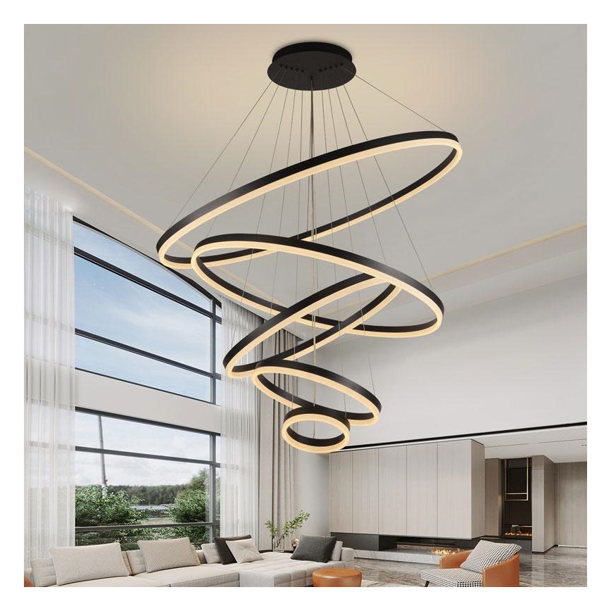 LED Stmívatelný lustr na lanku LED/210W/230V 3000-6500K + dálkové ovládání