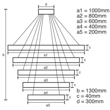 LED Stmívatelný lustr na lanku LED/210W/230V 3000-6500K + dálkové ovládání