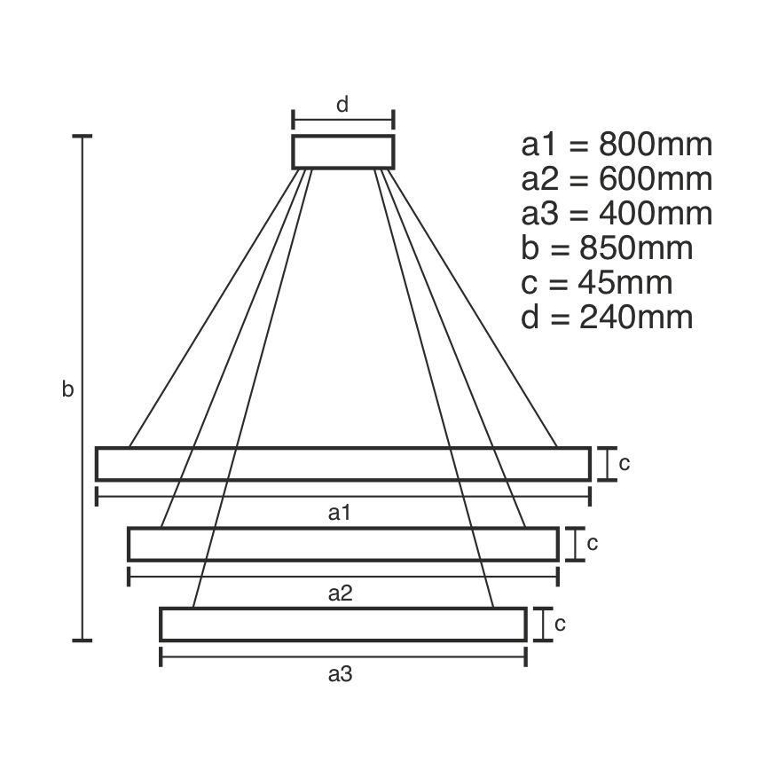LED Stmívatelný lustr na lanku LED/220W/230V 3000-6500K + dálkové ovládání