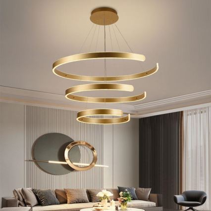 LED Stmívatelný lustr na lanku LED/220W/230V 3000-6500K pr. 80 cm + dálkové ovládání