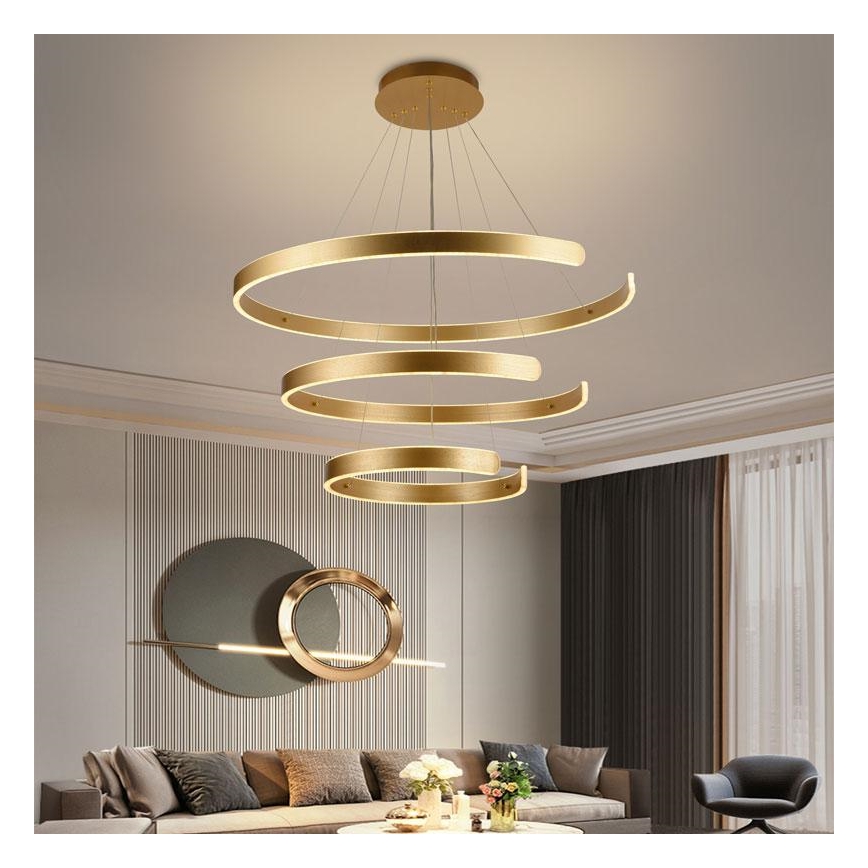 LED Stmívatelný lustr na lanku LED/220W/230V 3000-6500K pr. 80 cm + dálkové ovládání