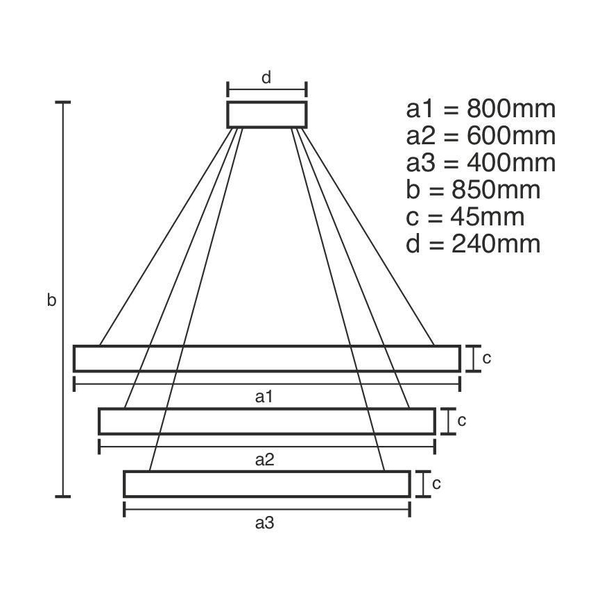 LED Stmívatelný lustr na lanku LED/220W/230V 3000-6500K pr. 80 cm + dálkové ovládání