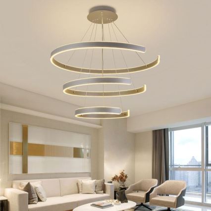LED Stmívatelný lustr na lanku LED/220W/230V 3000-6500K pr. 80 cm + dálkové ovládání