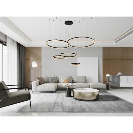 LED Stmívatelný lustr na lanku LED/220W/230V 3000-6500K + dálkové ovládání