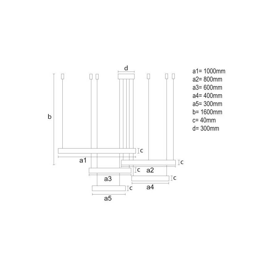 LED Stmívatelný lustr na lanku LED/220W/230V 3000-6500K + dálkové ovládání