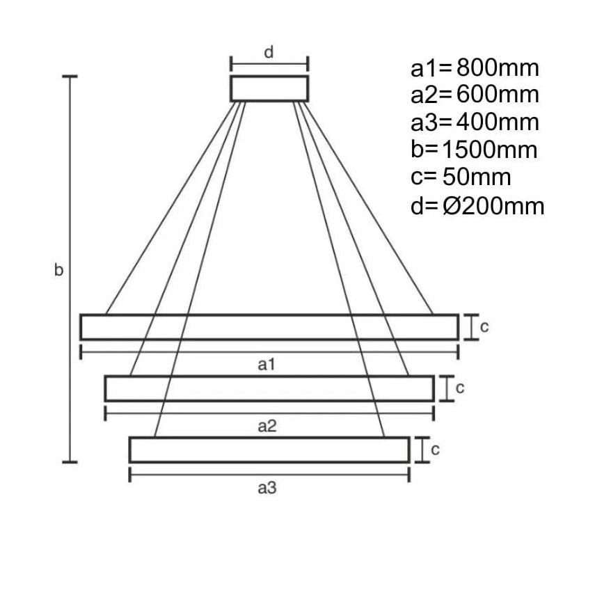 LED Stmívatelný lustr na lanku LED/235W/230V 3000-6500K + dálkové ovládání