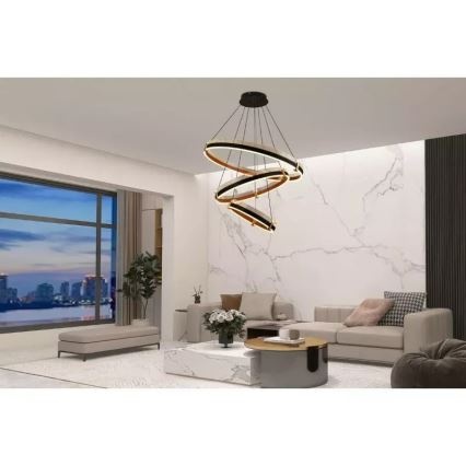 LED Stmívatelný lustr na lanku LED/240W/230V 3000-6500K pr. 80 cm + dálkové ovládání
