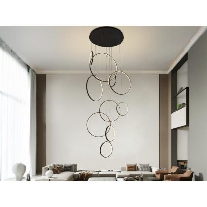 LED Stmívatelný lustr na lanku LED/290W/230V 3000-6500K + dálkové ovládání