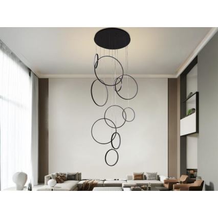 LED Stmívatelný lustr na lanku LED/290W/230V 3000-6500K + dálkové ovládání